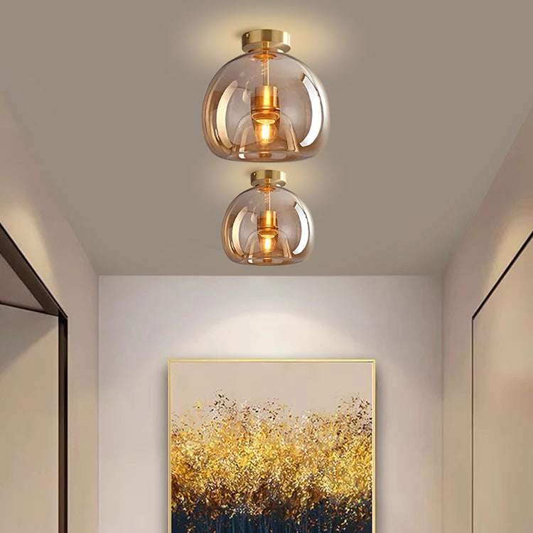 Modern Copper Flush Mount Ceiling Light Fixture for Hallway and Living Room 10