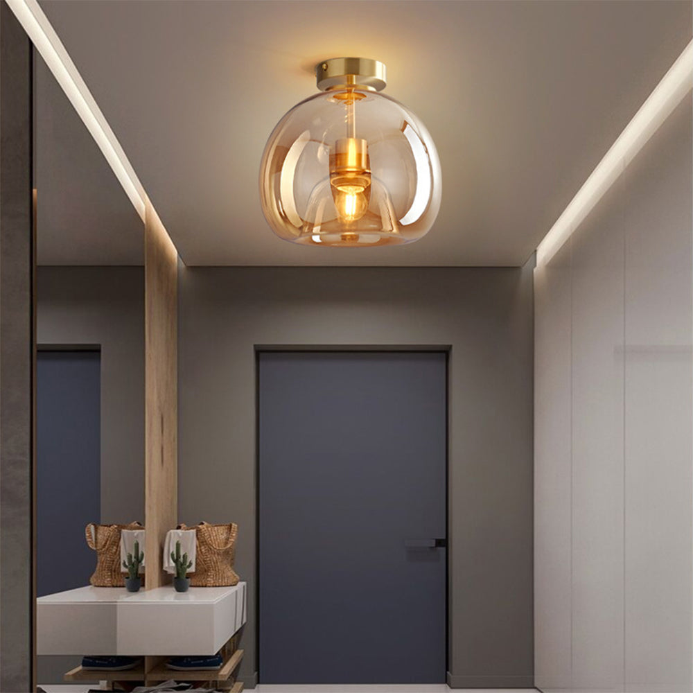 Modern Copper Flush Mount Ceiling Light Fixture for Hallway and Living Room 4
