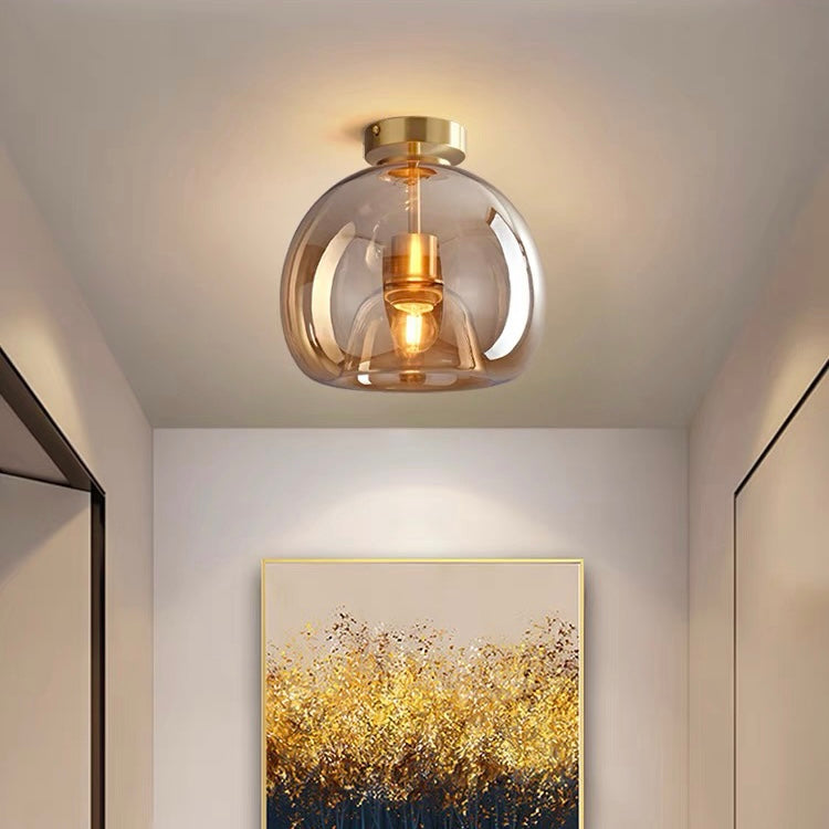 Modern Copper Flush Mount Ceiling Light Fixture for Hallway and Living Room 8