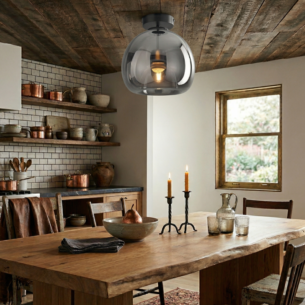 Modern Copper Flush Mount Ceiling Light Fixture for Hallway and Living Room 96