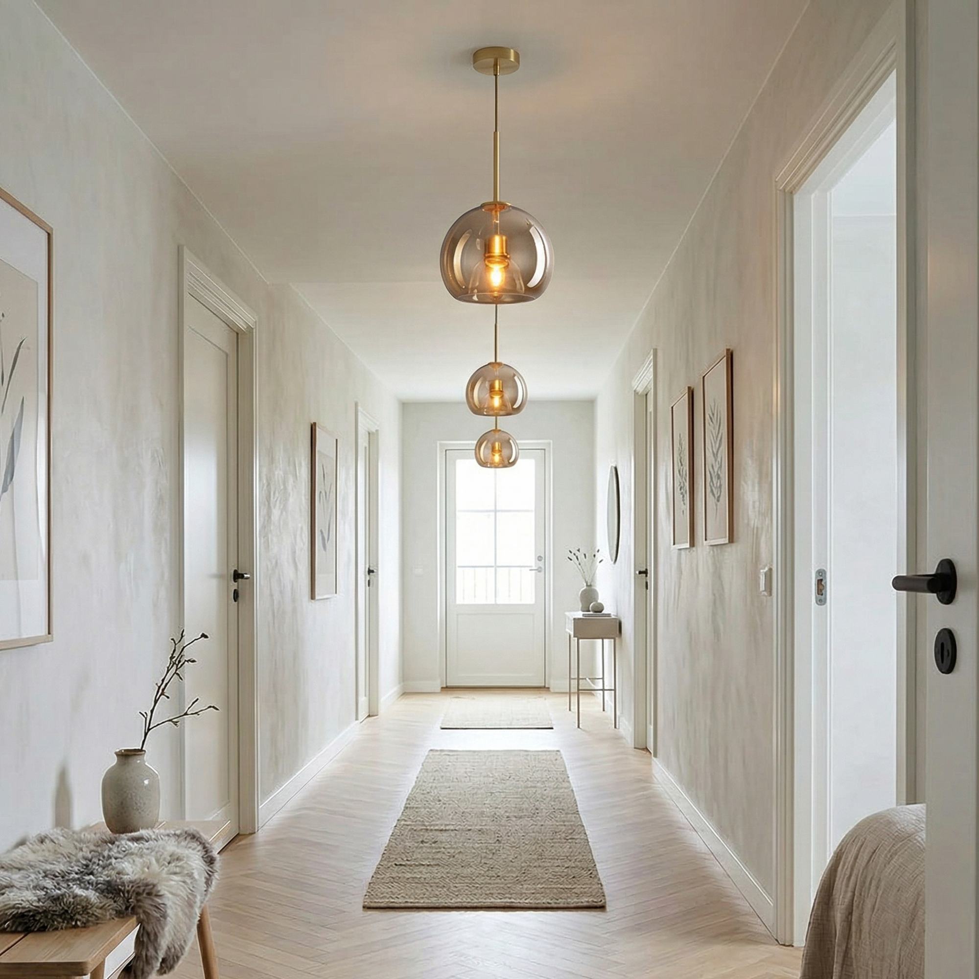 Modern Copper Flush Mount Ceiling Light Fixture for Hallway and Living Room 97