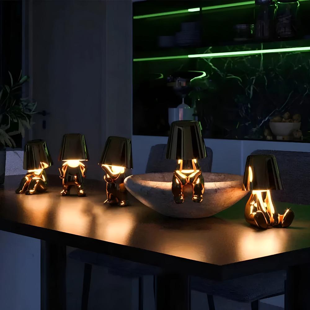 Modern Cordless Table Lamp with Frosted Glass Shade 2