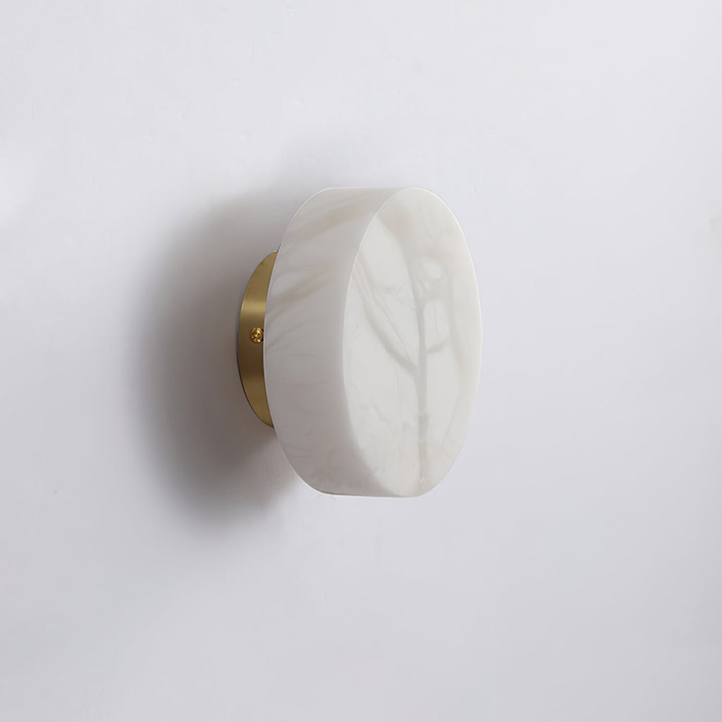 Modern Cylindrical LED Wall Light in Alabaster Finish 3