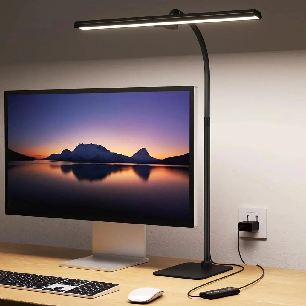 Modern Dimmable Desk Lamp with Gooseneck Frosted Glass White 1
