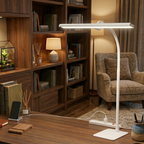 Modern Dimmable Desk Lamp with Gooseneck Frosted Glass White 87