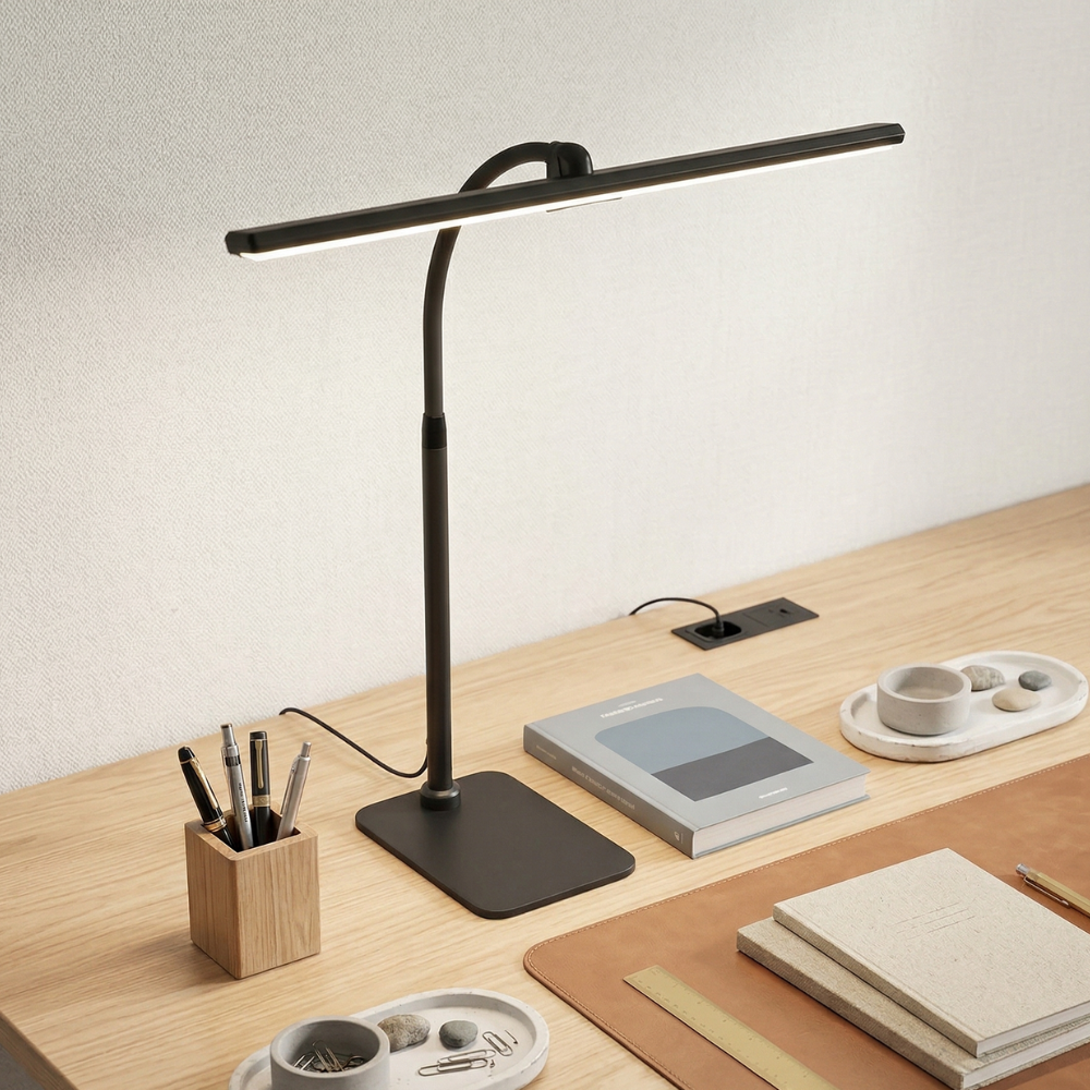 Modern Dimmable Desk Lamp with Gooseneck Frosted Glass White 99