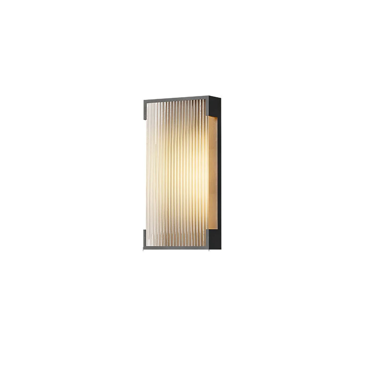 Black Stainless Steel Outdoor Wall Light Ribbed Panel IP65 Dimmable Modern Patio Garden Home Decor - Stack & Clear 3