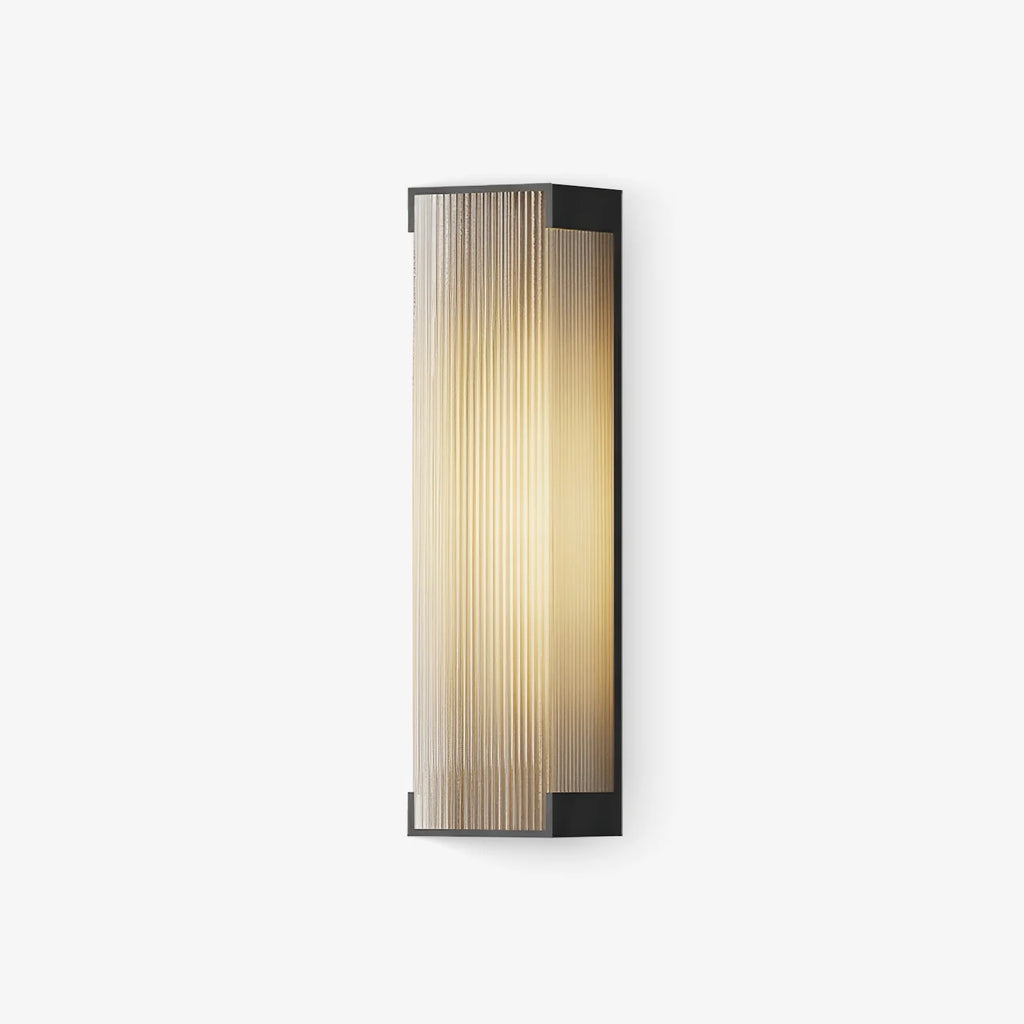 Black Stainless Steel Outdoor Wall Light Ribbed Panel IP65 Dimmable Modern Patio Garden Home Decor - Stack & Clear 4