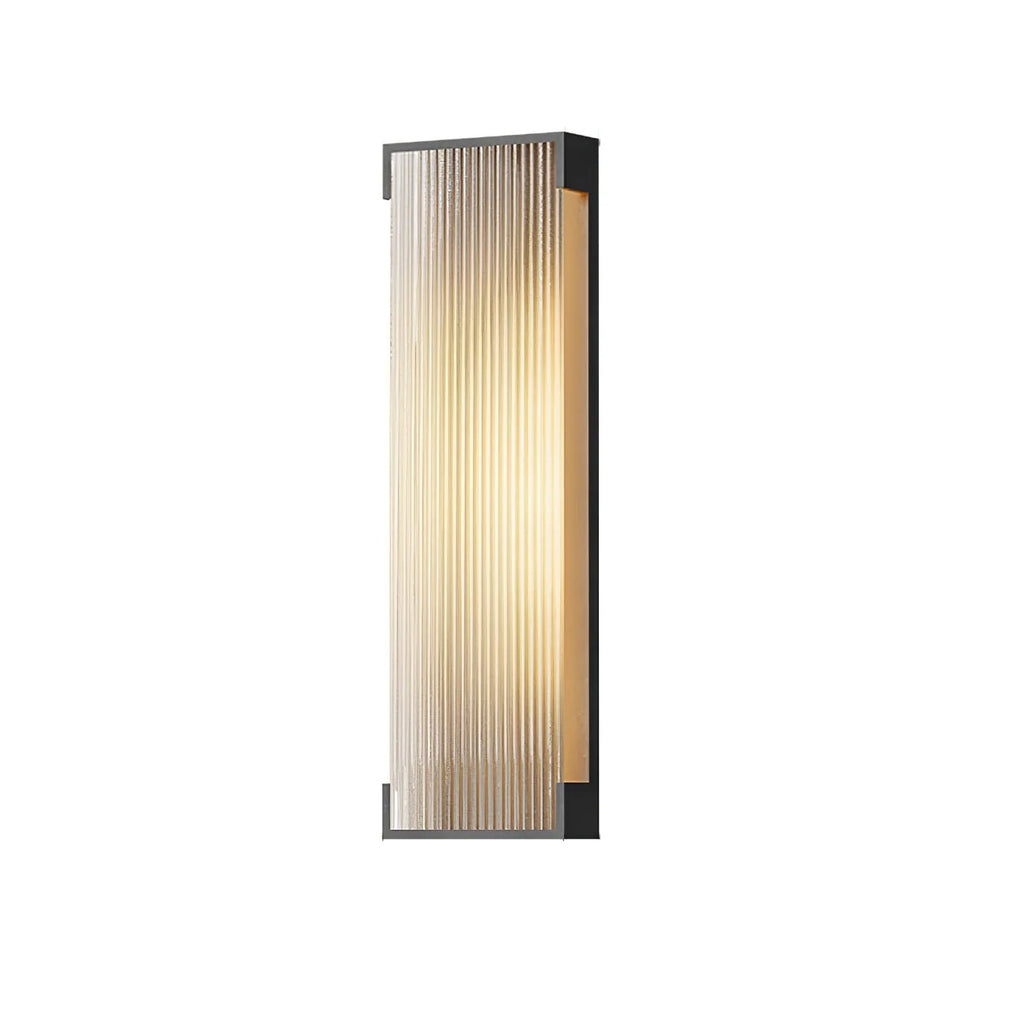Black Stainless Steel Outdoor Wall Light Ribbed Panel IP65 Dimmable Modern Patio Garden Home Decor - Stack & Clear 13