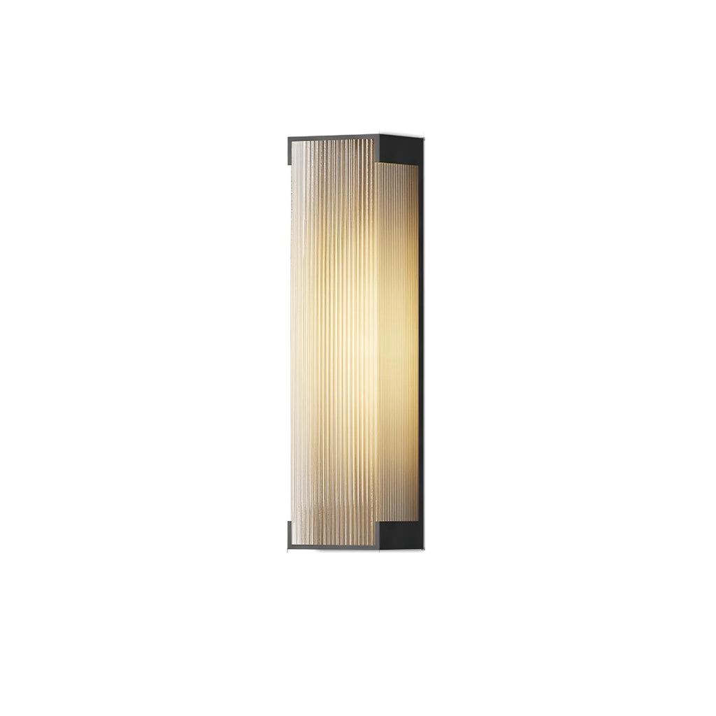 Black Stainless Steel Outdoor Wall Light Ribbed Panel IP65 Dimmable Modern Patio Garden Home Decor - Stack & Clear 14