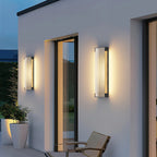 Black Stainless Steel Outdoor Wall Light Ribbed Panel IP65 Dimmable Modern Patio Garden Home Decor - Stack & Clear 10