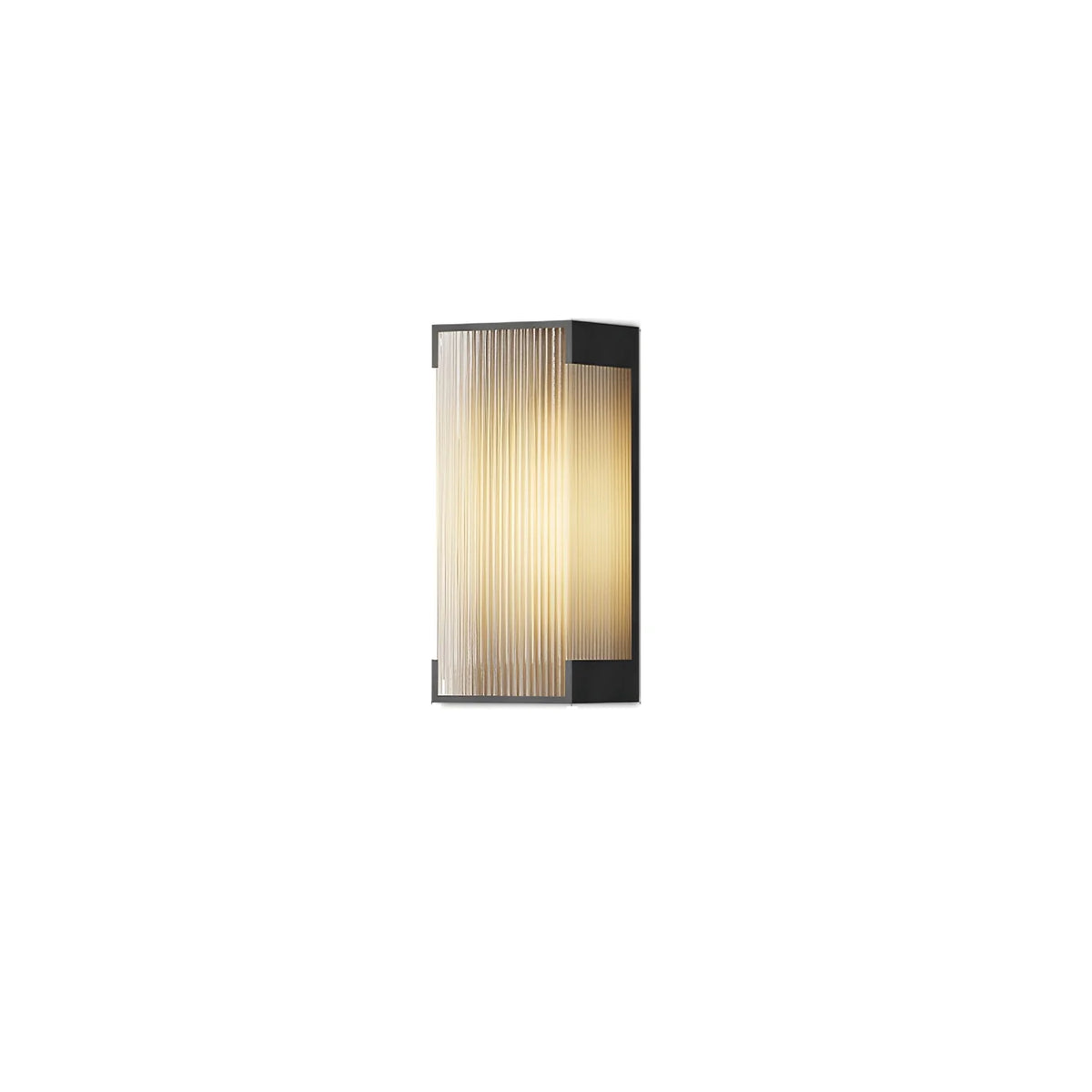 Black Stainless Steel Outdoor Wall Light Ribbed Panel IP65 Dimmable Modern Patio Garden Home Decor - Stack & Clear 12