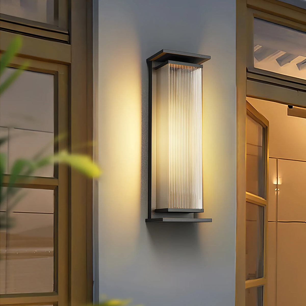 Black Stainless Steel Outdoor Wall Light Rectangular IP65 Dimmable Modern Patio Garden Home Decor - Stack & Clear 5