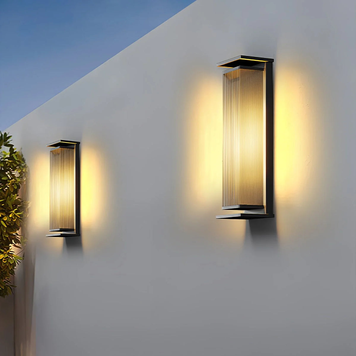 Black Stainless Steel Outdoor Wall Light Rectangular IP65 Dimmable Modern Patio Garden Home Decor - Stack & Clear 6
