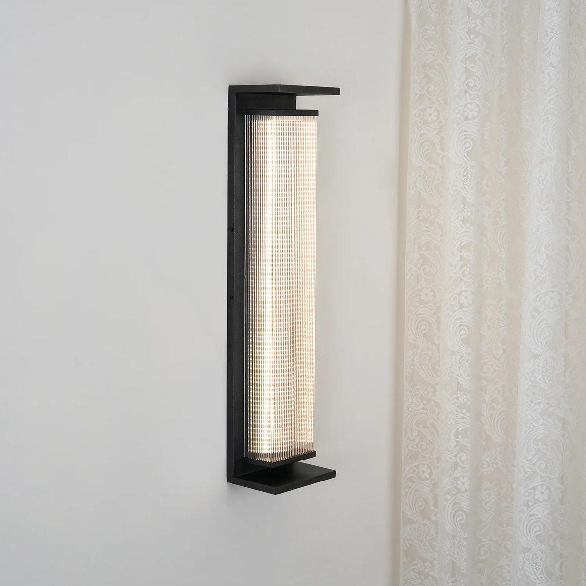 Black Stainless Steel Outdoor Wall Light Rectangular IP65 Dimmable Modern Patio Garden Home Decor - Stack & Clear 9