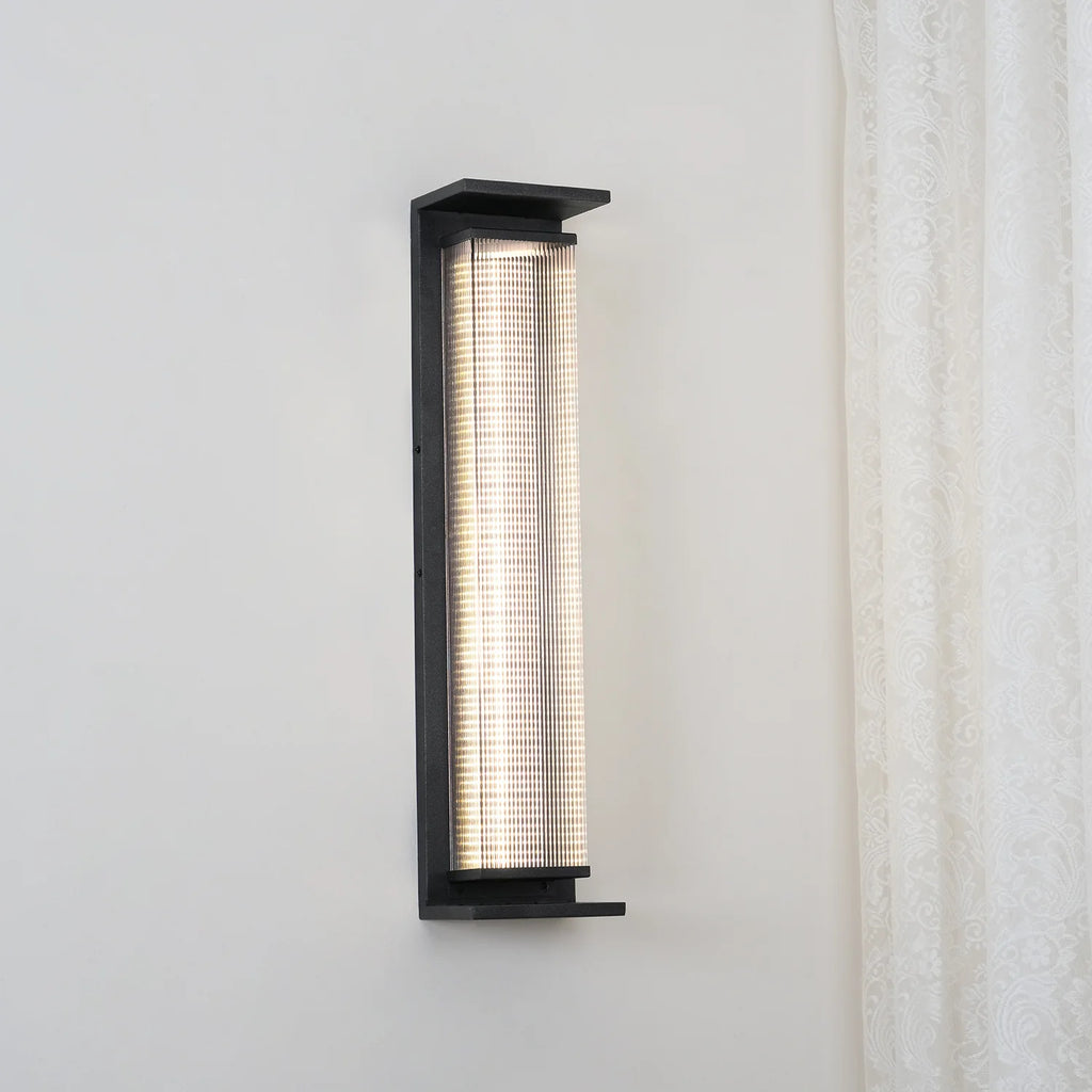 Black Stainless Steel Outdoor Wall Light Rectangular IP65 Dimmable Modern Patio Garden Home Decor - Stack & Clear 10