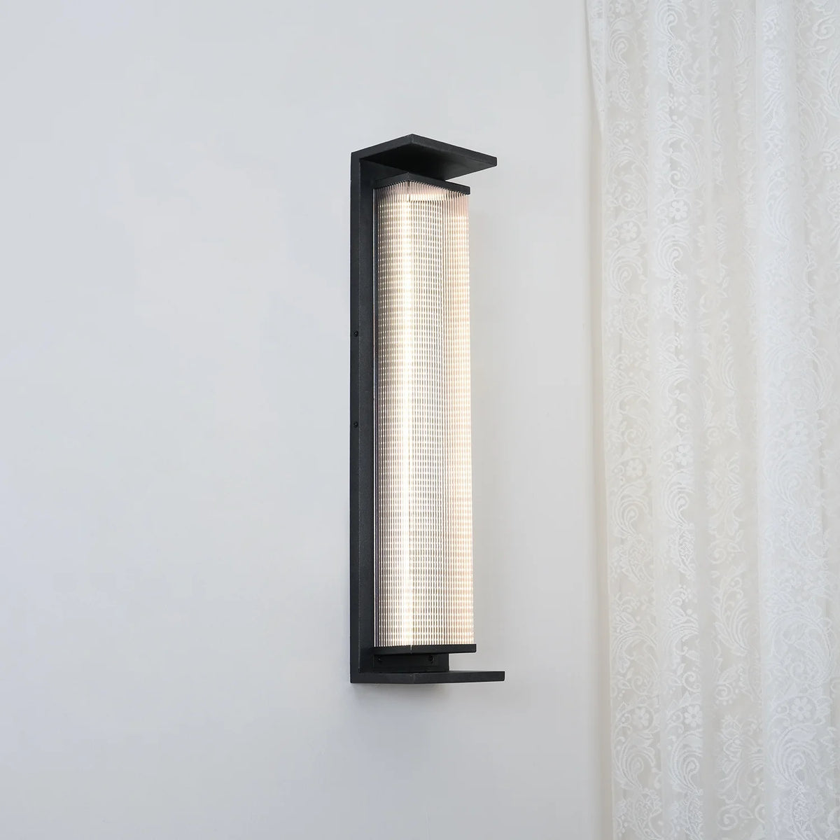 Black Stainless Steel Outdoor Wall Light Rectangular IP65 Dimmable Modern Patio Garden Home Decor - Stack & Clear 11