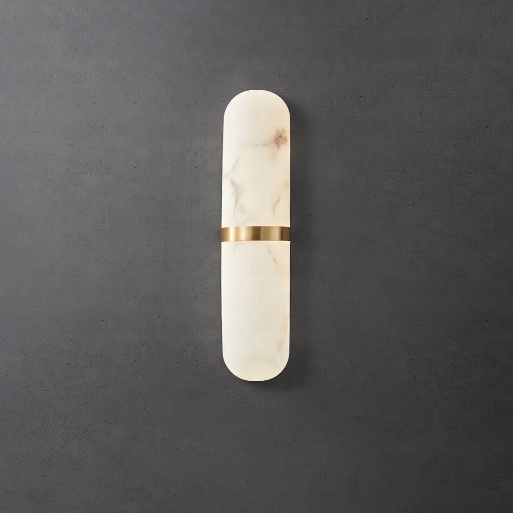 Modern Dimmable Wall Sconce Alabaster Brass Finish 0