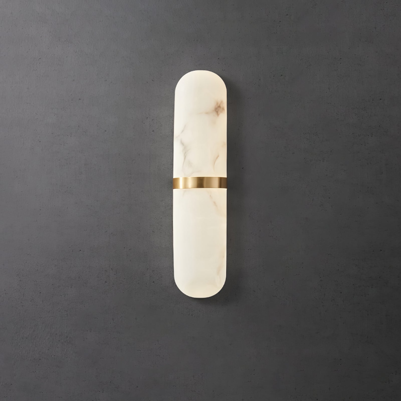 Modern Dimmable Wall Sconce Alabaster Brass Finish 0