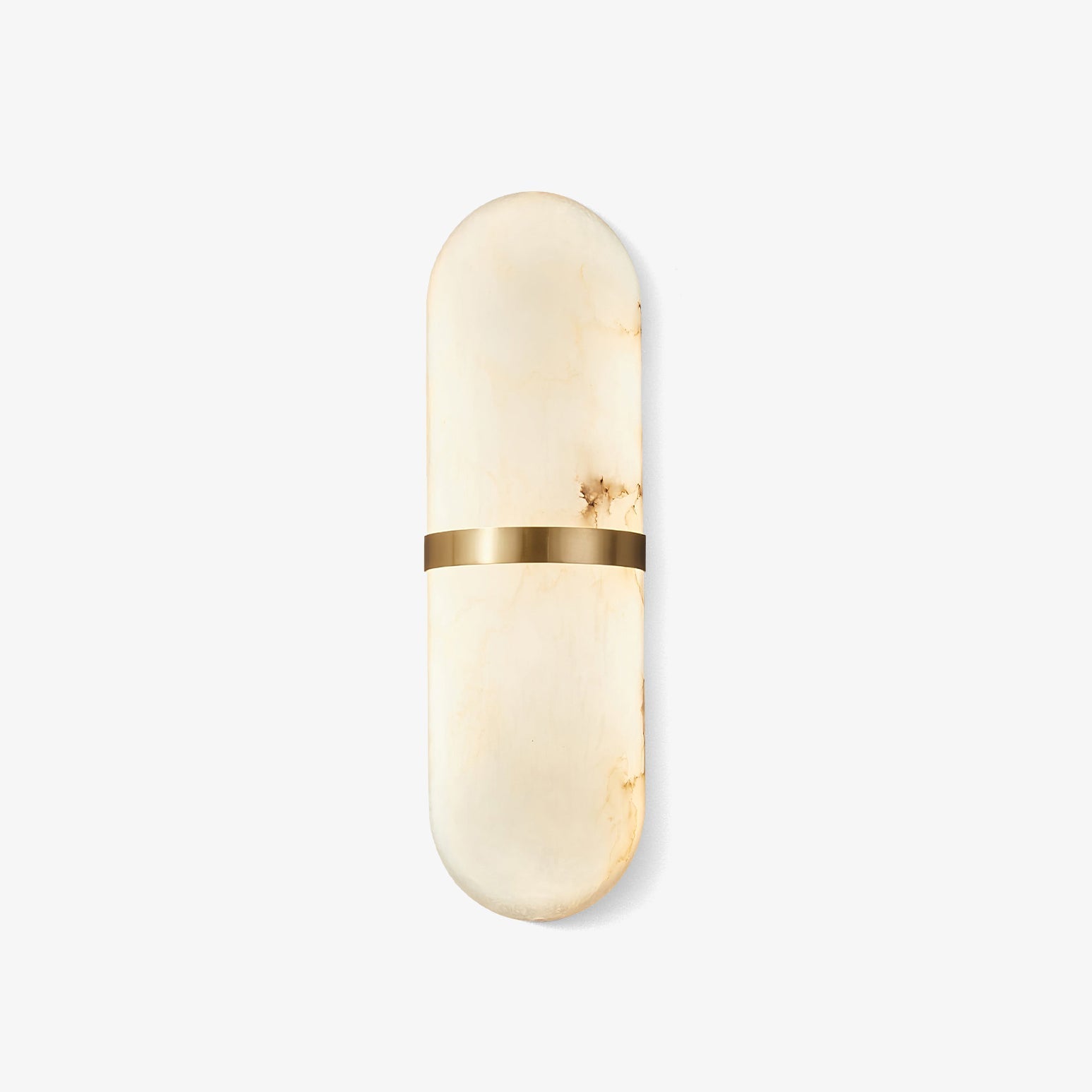 Modern Dimmable Wall Sconce Alabaster Brass Finish 1