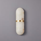 Modern Dimmable Wall Sconce Alabaster Brass Finish 9