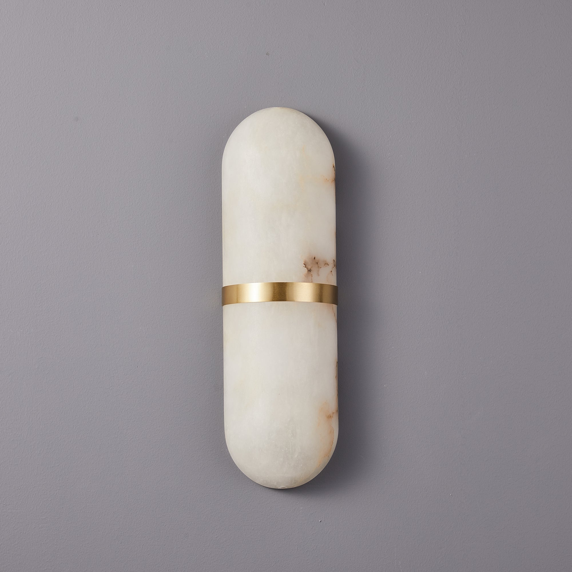 Modern Dimmable Wall Sconce Alabaster Brass Finish 9