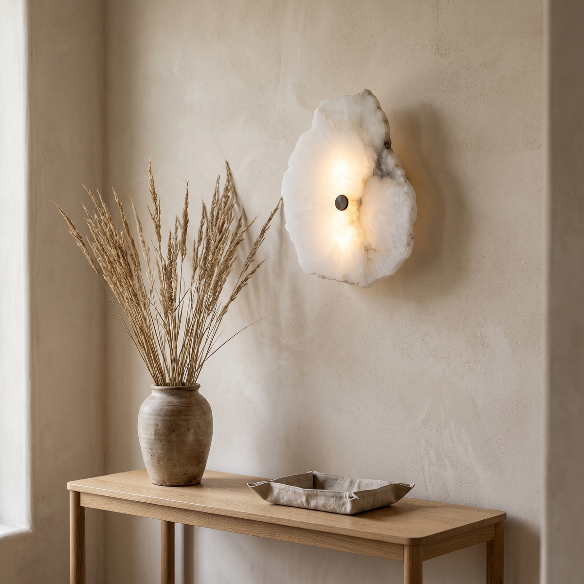 Modern Dimmable Wall Sconce With Alabaster Finish 13