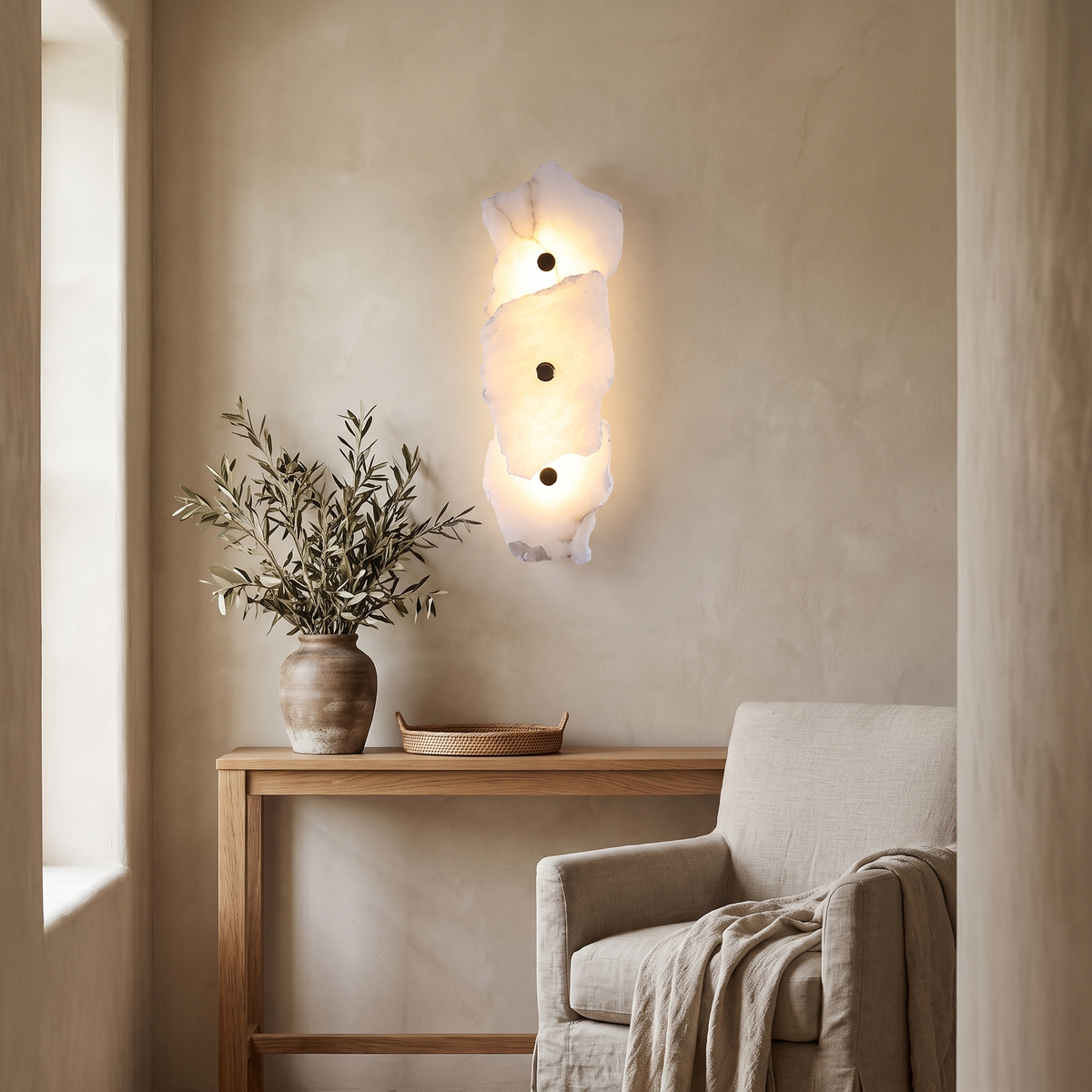 Modern Dimmable Wall Sconce With Alabaster Finish 15