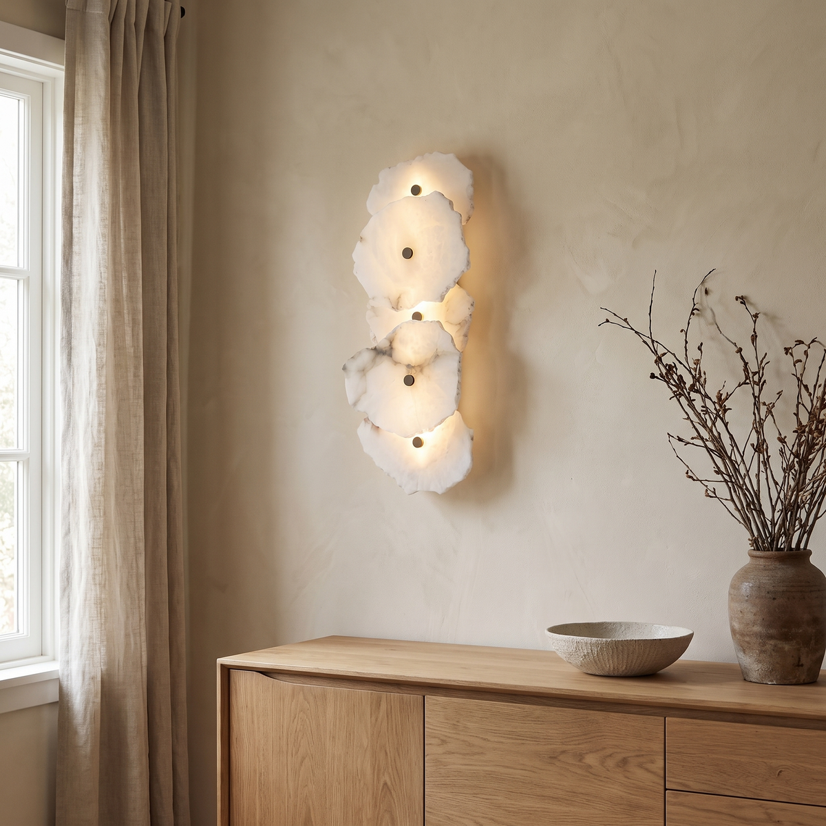 Modern Dimmable Wall Sconce With Alabaster Finish 17