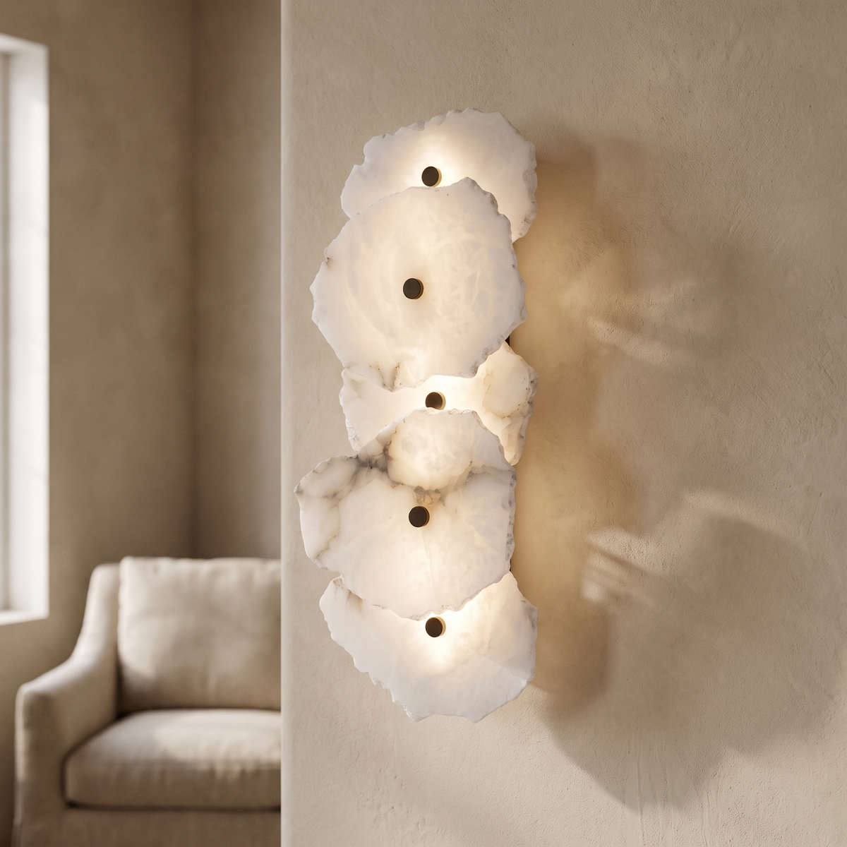 Modern Dimmable Wall Sconce With Alabaster Finish 18