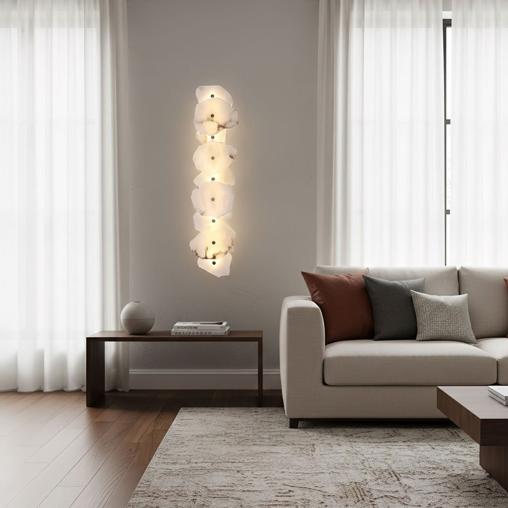 Modern Dimmable Wall Sconce With Alabaster Finish 4