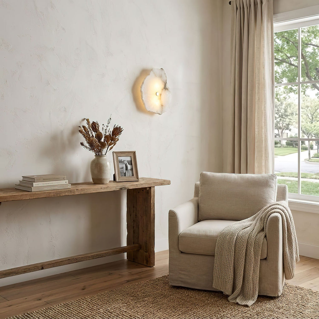 Modern Dimmable Wall Sconce With Alabaster Finish 5