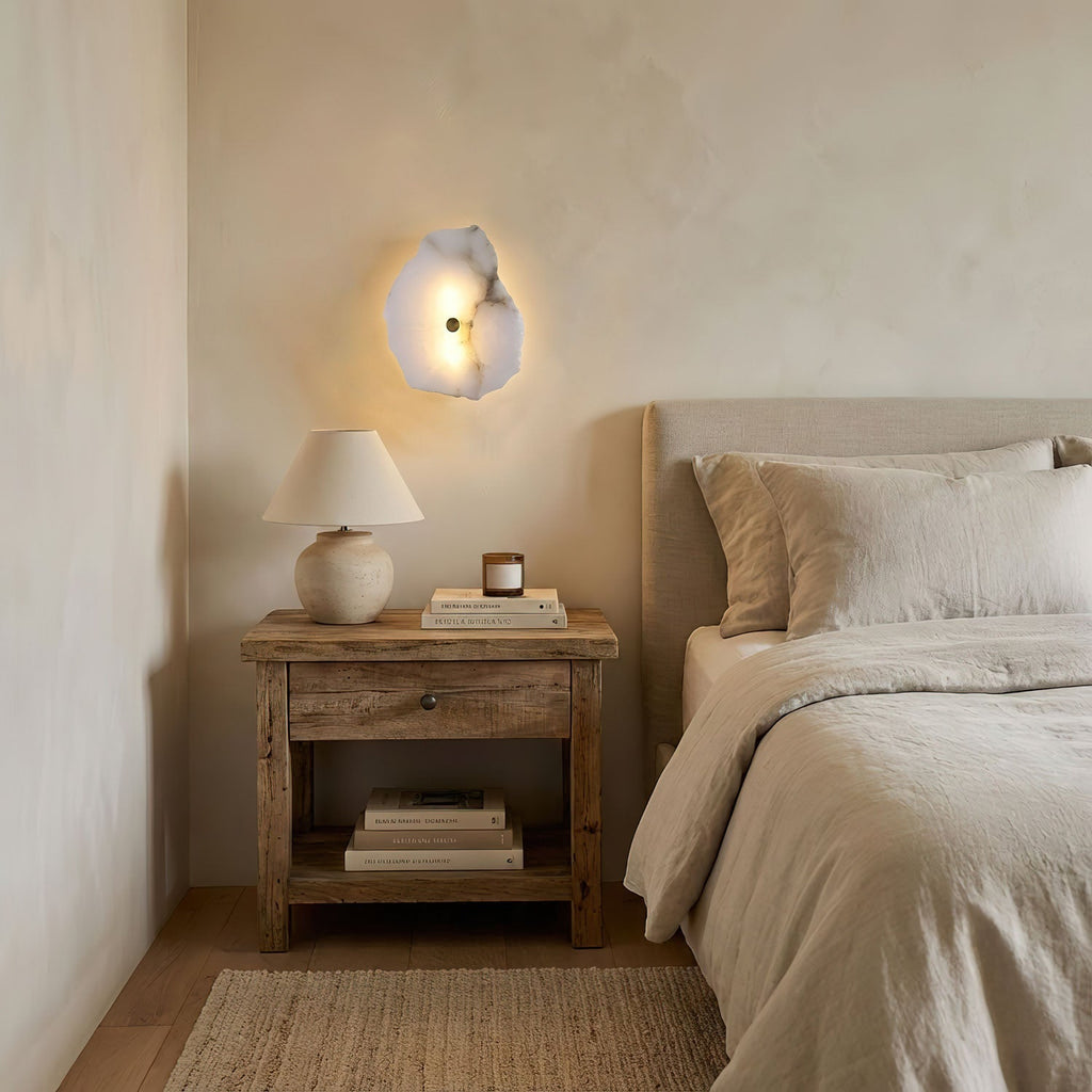 Modern Dimmable Wall Sconce With Alabaster Finish 8