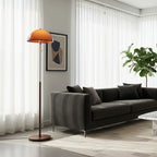 Modern Floor Lamp with Dark Brown Acrylic Globe for Cozy Lighting 0
