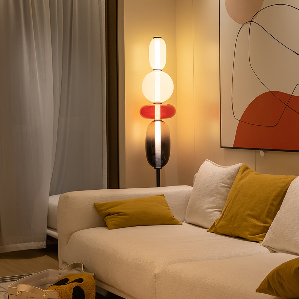 Modern Floor Lamp with Unique Glass Design and Integrated LED Light  2
