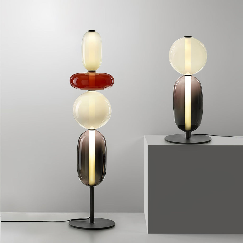 Modern Floor Lamp with Unique Glass Design and Integrated LED Light  3