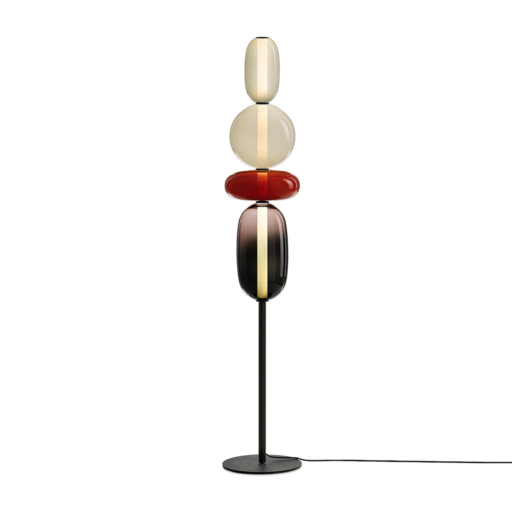 Modern Floor Lamp with Unique Glass Design and Integrated LED Light  9