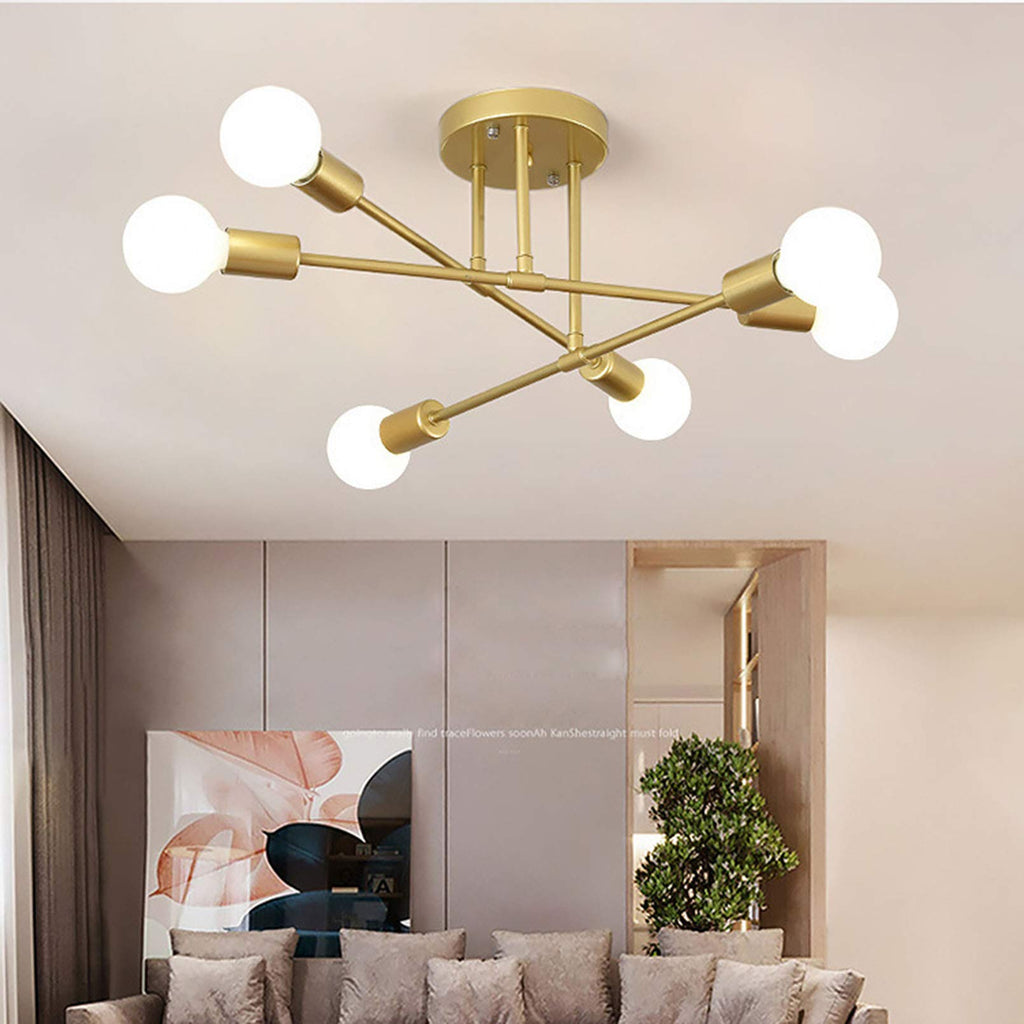 Modern Flush Mount Ceiling Light Fixture – 6 LED Ceiling Lights in Minimalist Design 0