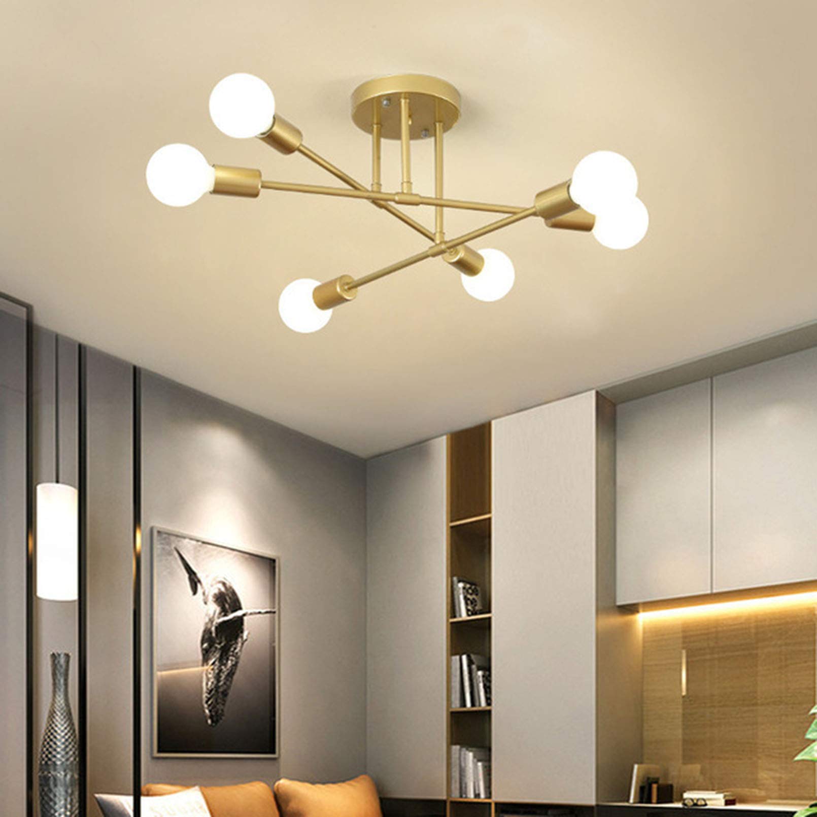 Modern Flush Mount Ceiling Light Fixture – 6 LED Ceiling Lights in Minimalist Design 2