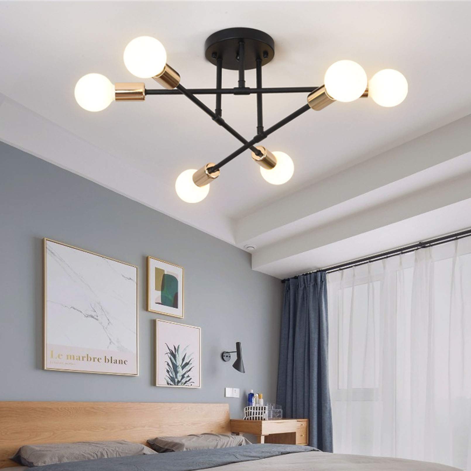 Modern Flush Mount Ceiling Light Fixture – 6 LED Ceiling Lights in Minimalist Design 5
