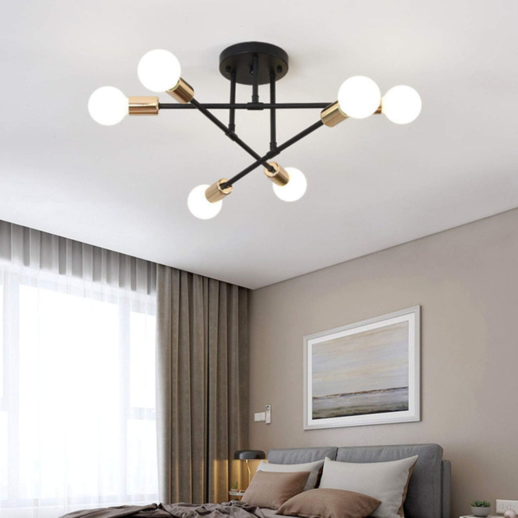 Modern Flush Mount Ceiling Light Fixture – 6 LED Ceiling Lights in Minimalist Design 6