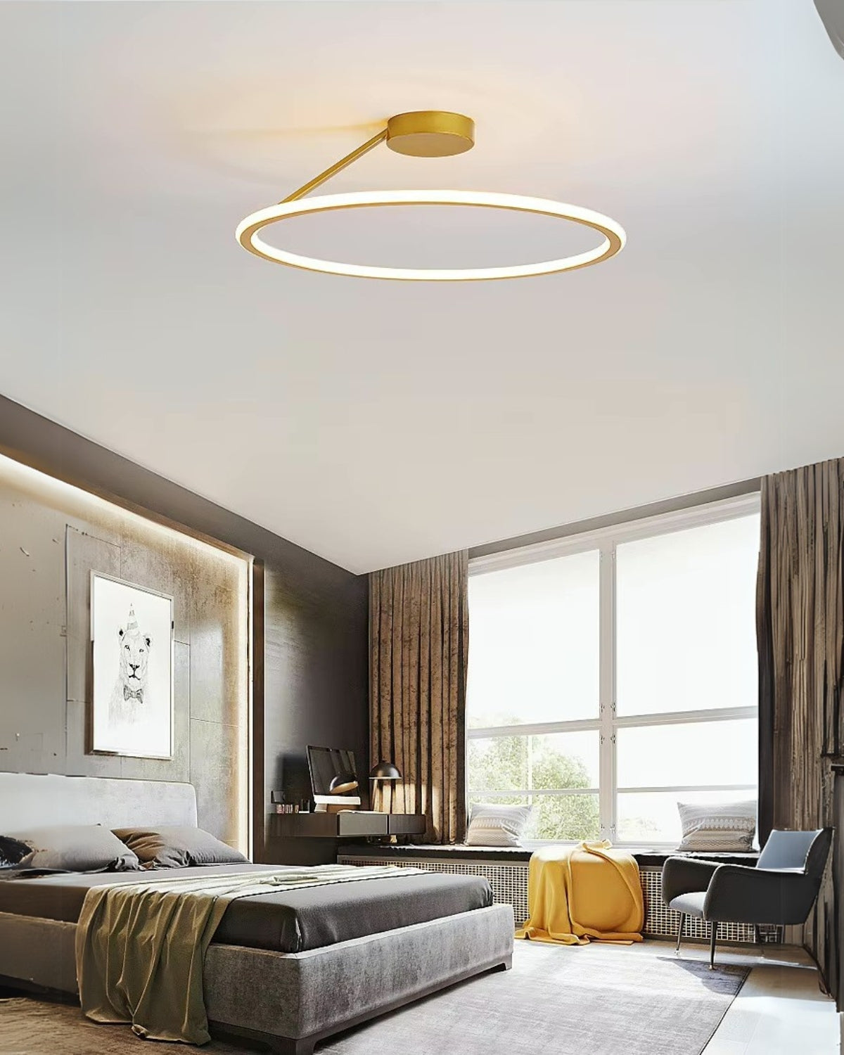 Modern Flush Mount Ceiling Light Fixture – Elegant Halo Design for Ambient Illumination 4