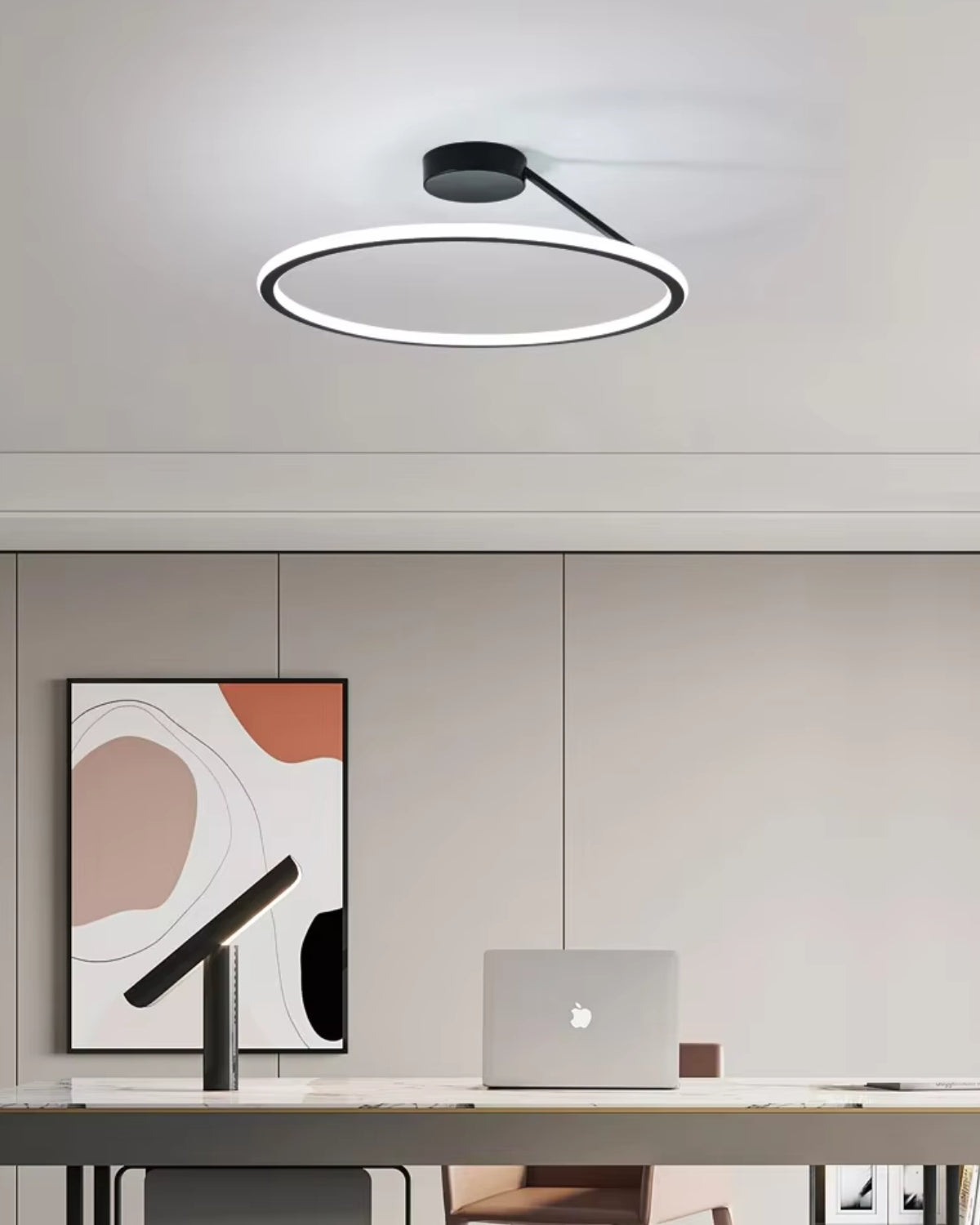 Modern Flush Mount Ceiling Light Fixture – Elegant Halo Design for Ambient Illumination 6