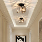 Modern Flush Mount Ceiling Light Fixture in Black Brass for Hallway and Living Room 0