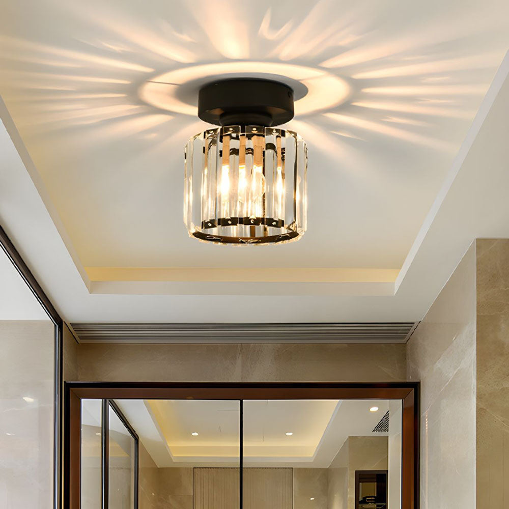 Modern Flush Mount Ceiling Light Fixture in Black Brass for Hallway and Living Room 8