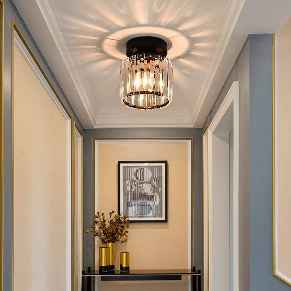 Modern Flush Mount Ceiling Light Fixture in Black Brass for Hallway and Living Room 9