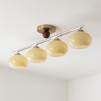 Modern Flush Mount Ceiling Light Fixture with Four Glass Shades - Chrome and Gold Finish 10