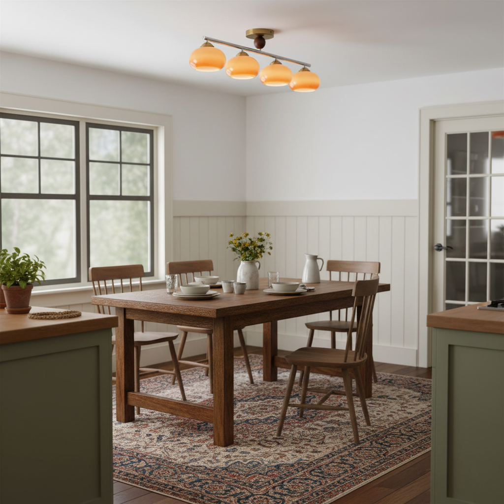 Modern Flush Mount Ceiling Light Fixture with Four Glass Shades - Chrome and Gold Finish 5