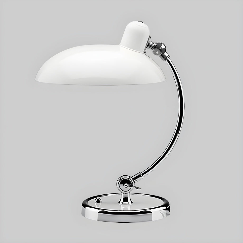 Modern Frosted Glass Desk Lamp Chrome Finish White 0