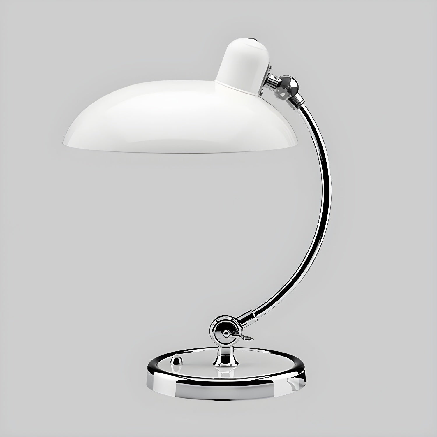 Modern Frosted Glass Desk Lamp Chrome Finish White 0